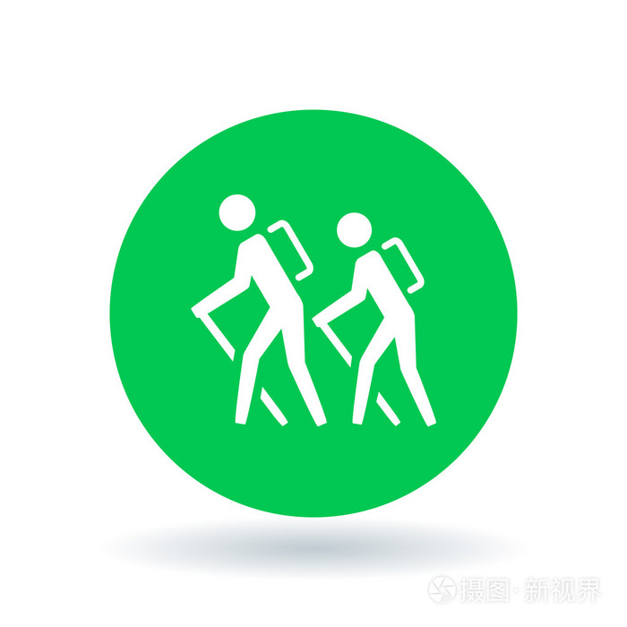 徒步旅行图标. 徒步旅行路标. 徒步旅行者符号. 矢量图.