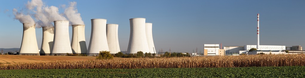 核电站的全景视图