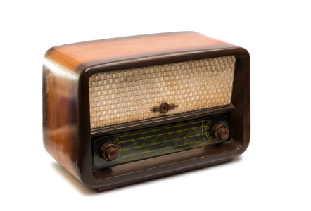 孤立的复古收音机照片