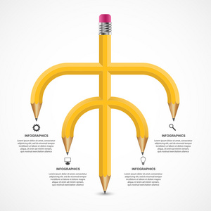 教育铅笔选项信息图表设计模板