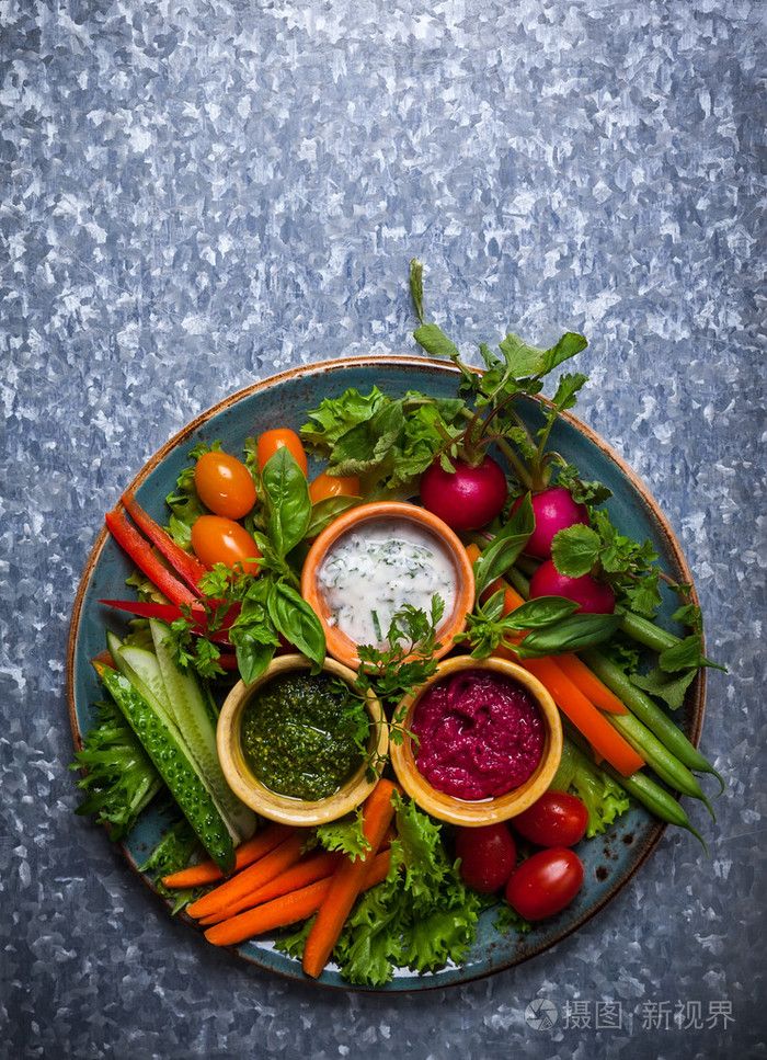 素食主义者 crudite 拼盘