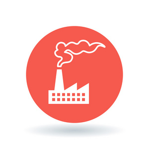 工厂污染图标。 工业污染标志。 空气污染