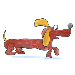 香肠犬卡通图片-香肠犬卡通素材-香肠犬卡通插画-摄图新视界