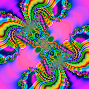 多彩的分形花纹，数码艺术作品的创意 gr