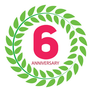 在桂冠矢量图模板 logo 6 周年照片