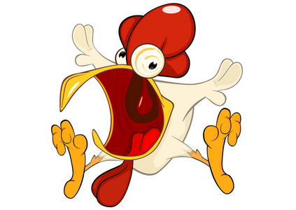 卡通早起背景可爱的尖叫公鸡照片