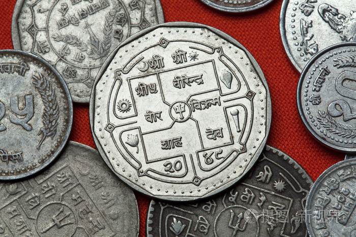 不同的尼泊尔硬币