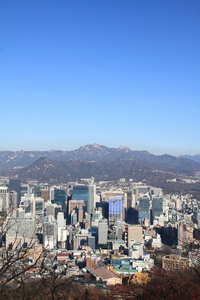 城市景观的首尔，韩国