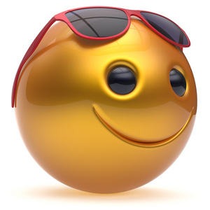 微笑面对欢快的头部球球表情卡通黄色照片