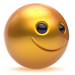 微笑面对头球欢快的球体表情卡通黄色