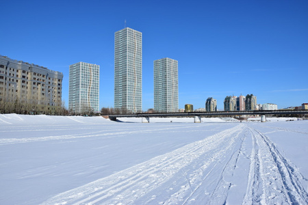 在哈萨克斯坦阿斯塔纳冬季街景