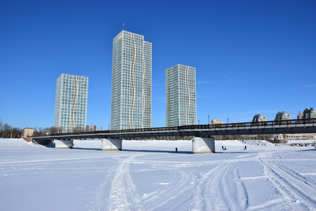 在哈萨克斯坦阿斯塔纳冬季街景