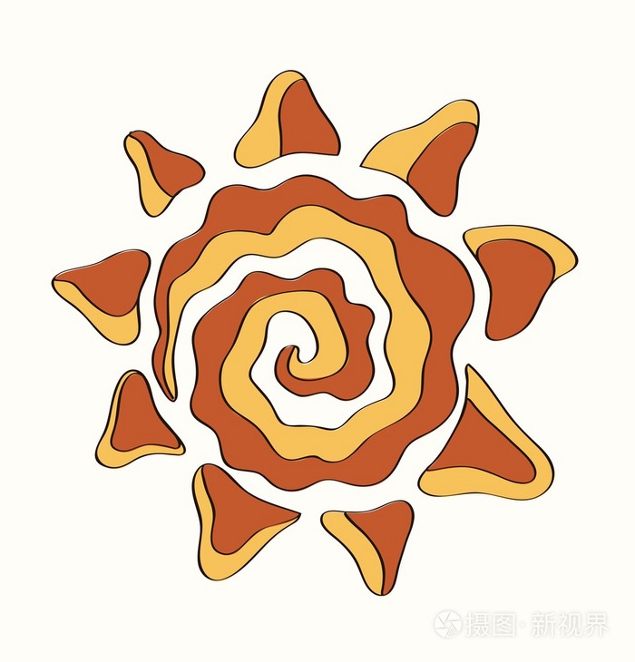 太阳在明亮的背景上的程式化的形象插画-正版商用图片1mfxaa-摄图新