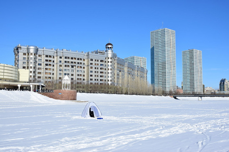 在哈萨克斯坦阿斯塔纳冬季街景