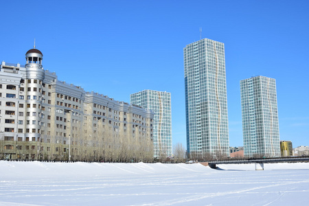 在哈萨克斯坦阿斯塔纳冬季街景