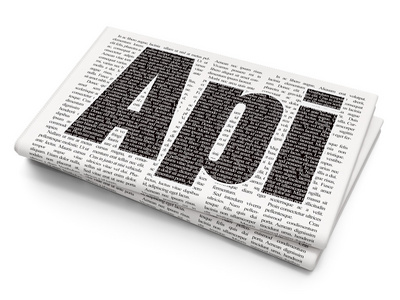 软件概念报纸背景下的API