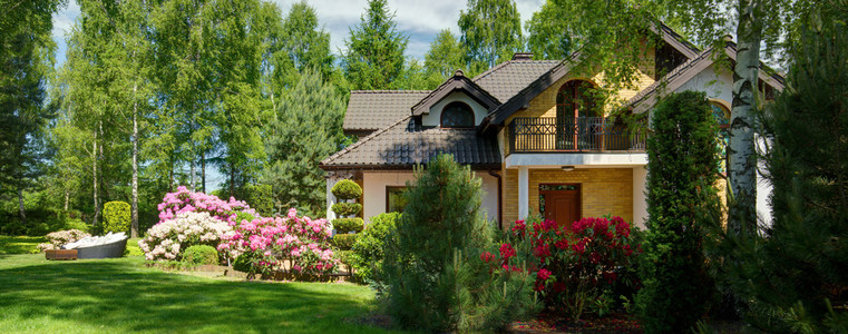 别墅群高清图幽静的花园豪华别墅照片