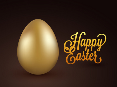 光滑的金蛋，为快乐的复活节庆祝。