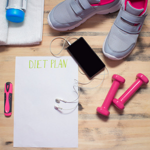 锻炼和健身，节食 规划控制饮食概念