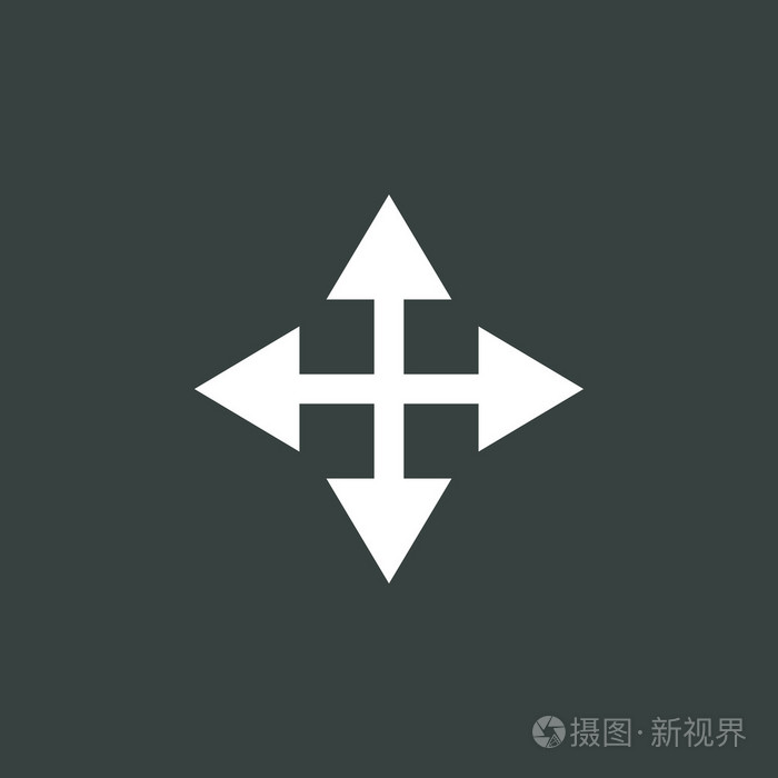 箭头图标在黑暗的背景白色轮廓大尺寸符号