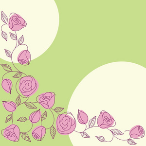 春天用手画背景玫瑰