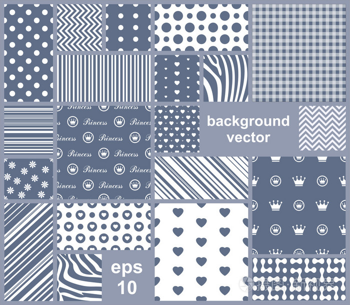 矢量抽象的无缝拼接图案与几何和花卉饰品, 程式化的鲜花, 点和花边.