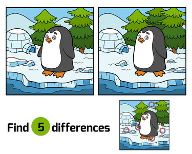 发现差异企鹅和背景