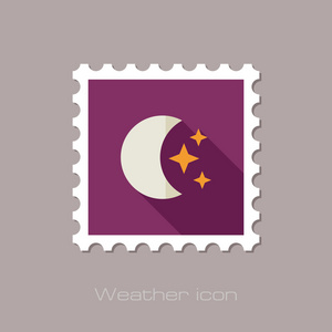 月亮和星星的平邮票。气象。天气