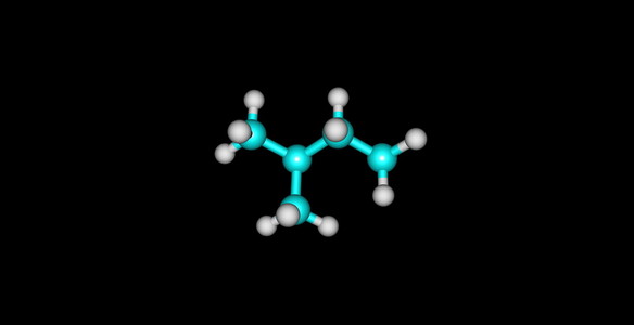 异戊烷分子结构上黑色孤立图片