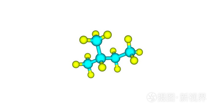 异戊烷分子结构上白色孤立