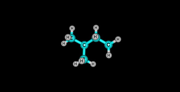 异戊烷分子结构上黑色孤立