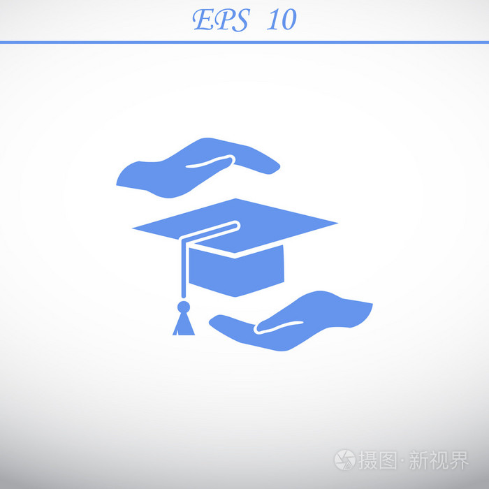 学术的帽子和手 web 图标