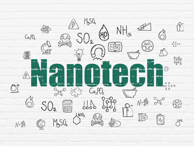 科学概念 纳米技术在背景墙上
