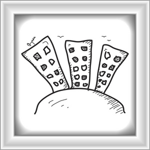 一栋公寓楼简便的一栋公寓楼的涂鸦照片