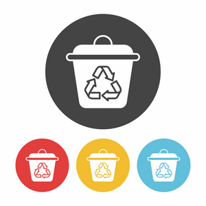 环保概念回收垃圾图标矢量图