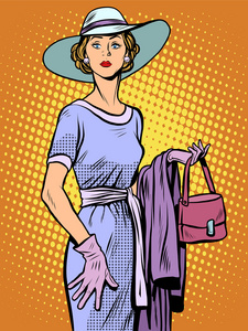 优雅的漂亮的衣服和帽子女士卡通童话人物王子和年轻女孩白色背景插图