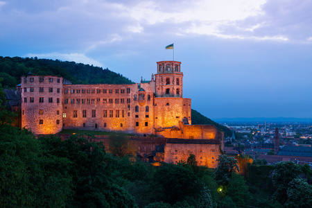 海德堡城堡夜间图片