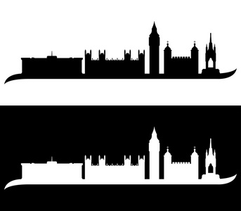 伦敦天际线上一个白色的背景说明