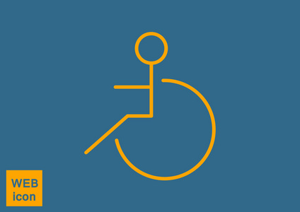 残疾人轮椅简单图标