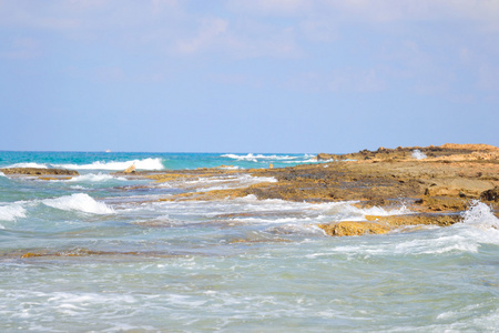 岩石在爱琴海海岸