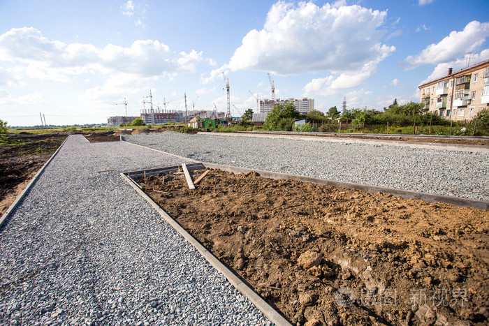 道路建筑工地石头和砾石