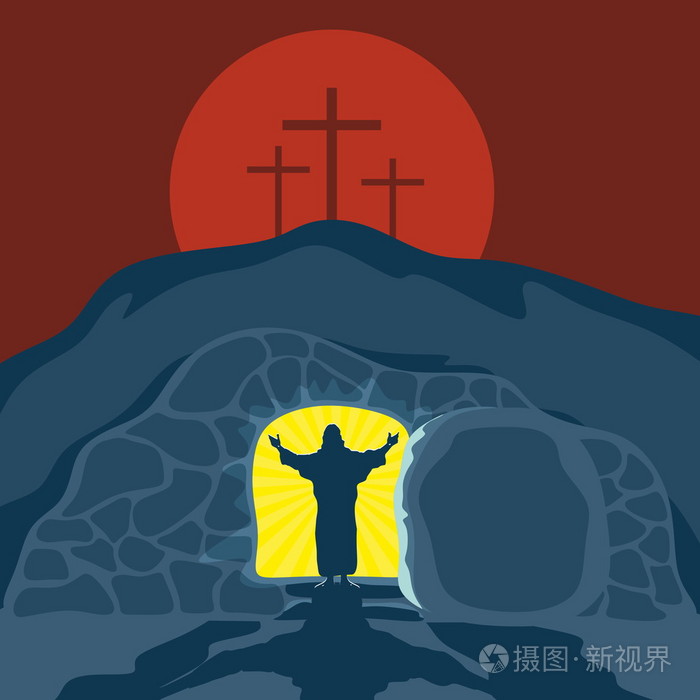 圣经》 的插图.基督复活插画-正版商用图片1mh0lz-摄图新视界