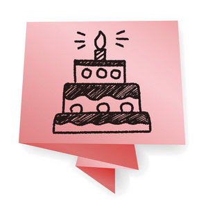 涂鸦的生日蛋糕矢量图