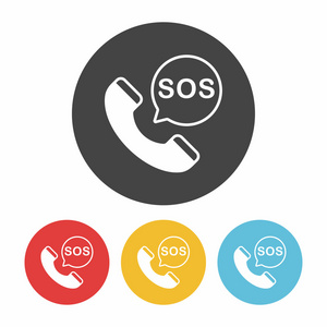 紧急呼叫图标矢量图照片