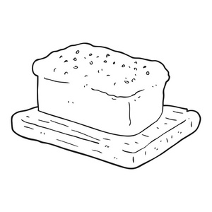 黑色和白色卡通条面包
