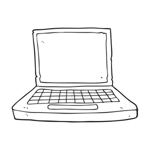 黑色和白色卡通便携式计算机