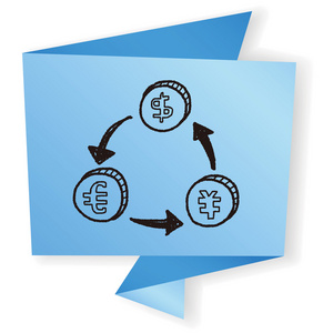 交换钱涂鸦矢量图