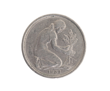 50 德国马克芬尼硬币分离
