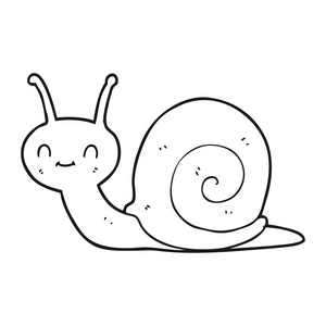 黑色和白色卡通可爱蜗牛
