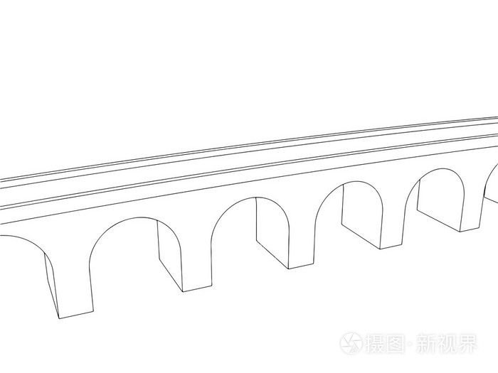 矢量图的孤立的卡通桥